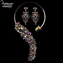 Dvacaman Brand Luxury Wedding Colorful Crystal Jewelry Sets For Women Lady Party Pendant Necklace&Dangle Earrings Bijoux TT62
