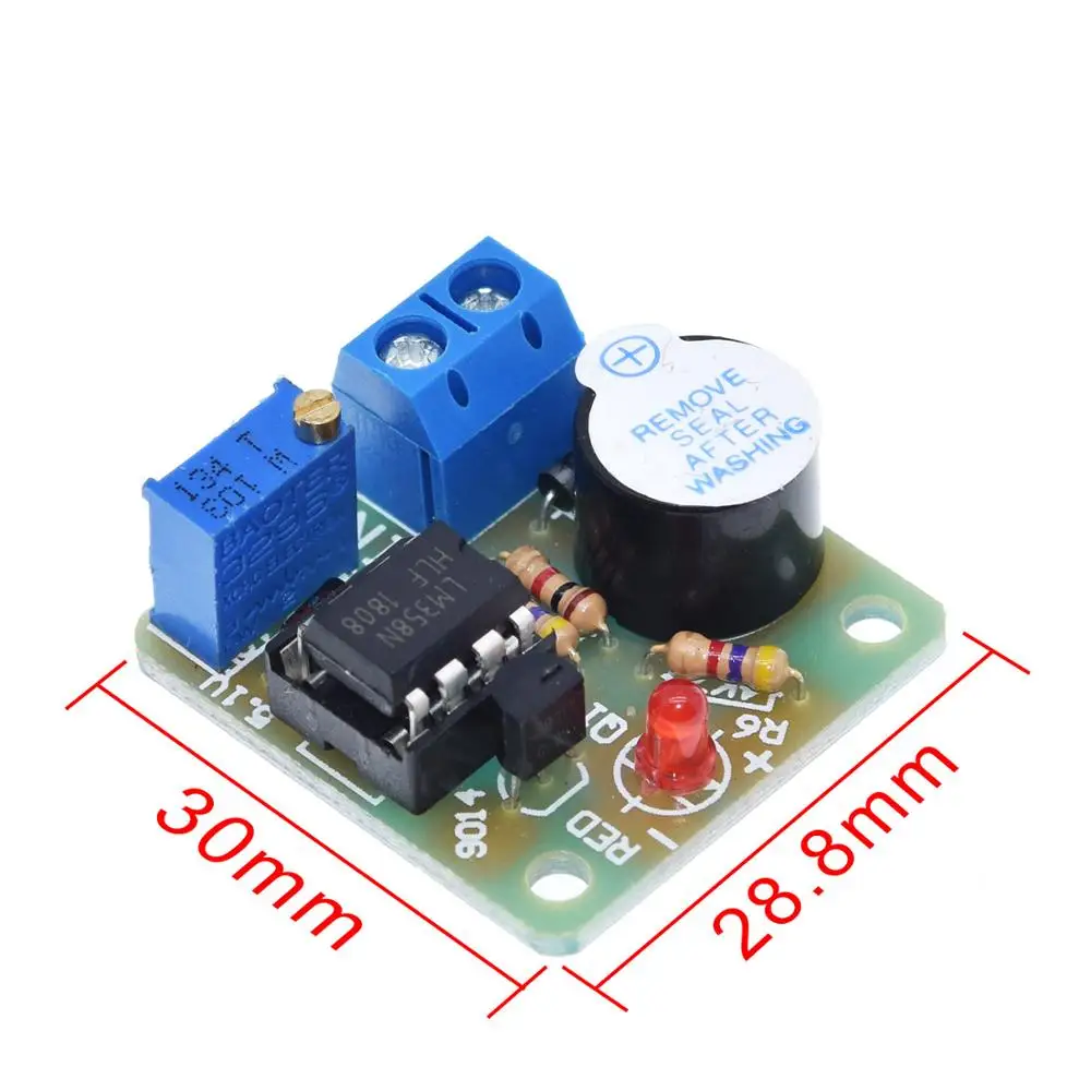 12V LM358 аккумулятор звук светильник Сигнализация доска зуммер предупреждения над