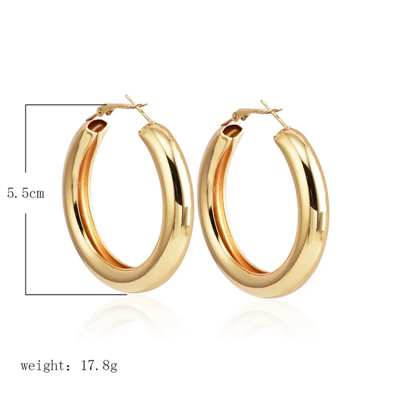 IF-YOU-Fashion-Gold-Color-Oversize-Hoop-Earrings-For-Women-Bohemia-Wide-Big-Round-Statement-Earring