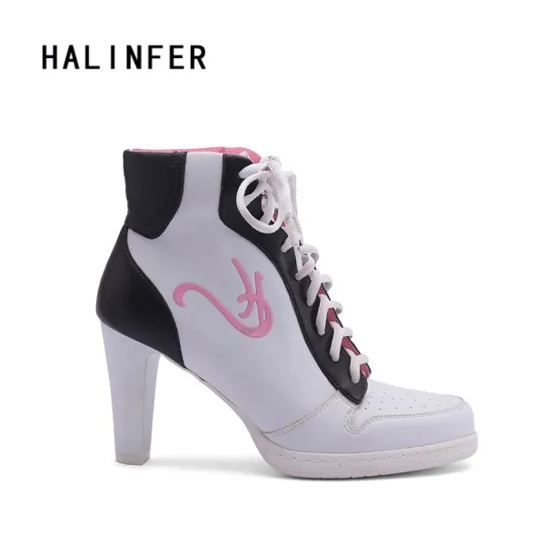 HALINFER sport high heels shoes women casual platform lace up zapatos