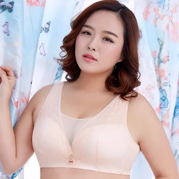 

Hot selling Ladies Brassiere Wire Free Unlined Bra Plus Size Bras for Women Underwear bra push up big size fashion solid 48D 50D