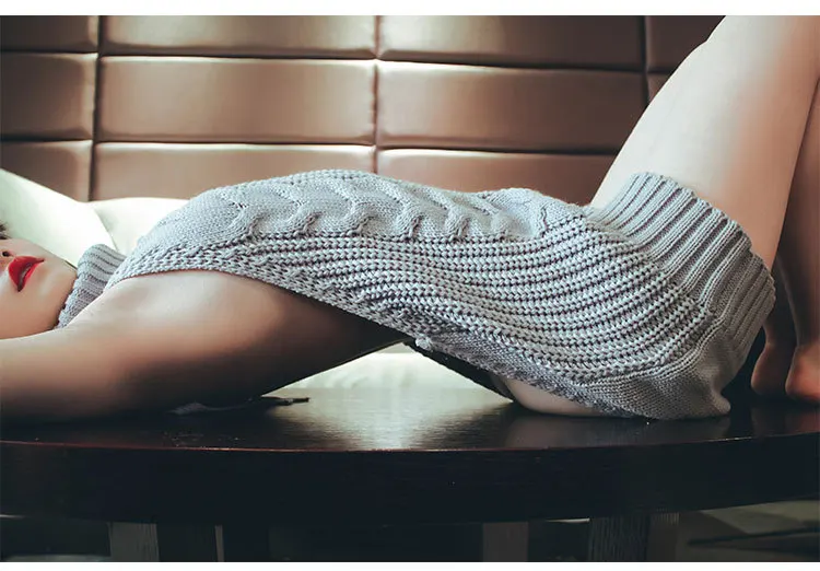 Тонкий Guage широкая игла Virgin Killer свитер с открытой спиной свитер женский длинный Водолазка пуловер с открытой спиной жилет вязаный Косплей
