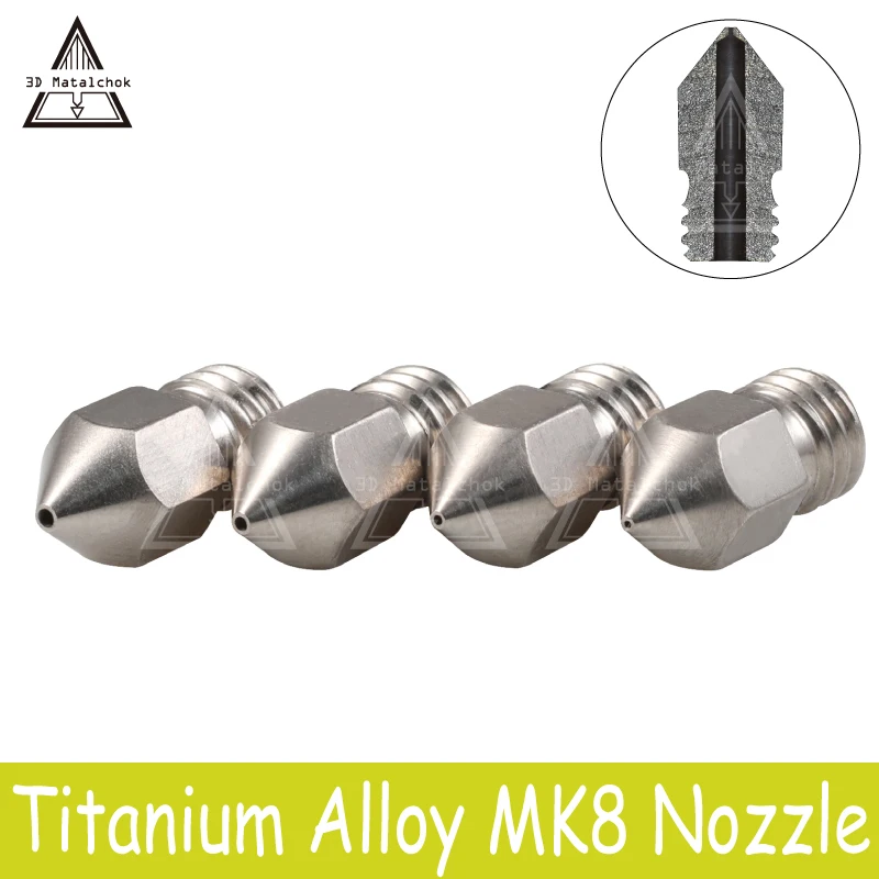 3D طابعة أجزاء TC4 التيتانيوم سبائك MK8 فوهة 0.3 MM 0.4 MM 0.6 MM 0.8 MM ل 1.75 MM خيوط j-رئيس البثق CR-10 CR-10S اندر 3 3D طابعة أجزاء TC4 التيتانيوم سبائك MK8 فوهة 0.3 MM 0.4 MM 0.6 MM 0.8 MM ل 1.75 MM خيوط j-رئيس البثق CR-10 CR-10S اندر 3