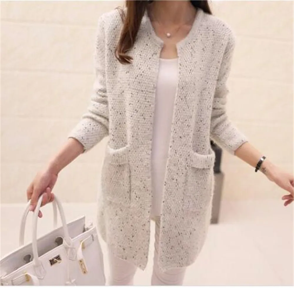 En Ligne Chaude femmes printemps automne Long Cardigan pull manteau femme 2019 mode à manches longues Crochet fille tricoté veste hauts
