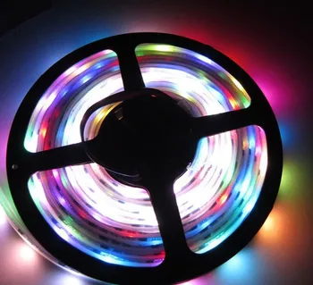 

10pcs 5M/reel 16.4Ft WS2801 led pixel strip 5050 32led/m 160led digital magic RGB Dream full color 5V White PCB IP67 WATERPROOF