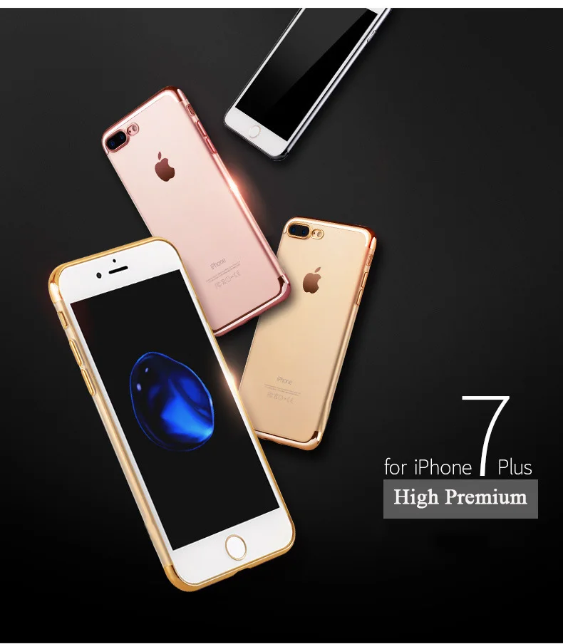 NEW For Apple iphone 6 6S 7 7plus Case Ultra-Thin Plating Clear Soft Silicone Transparent TPU Phone Cover For iphone 6SPlus Case (3)