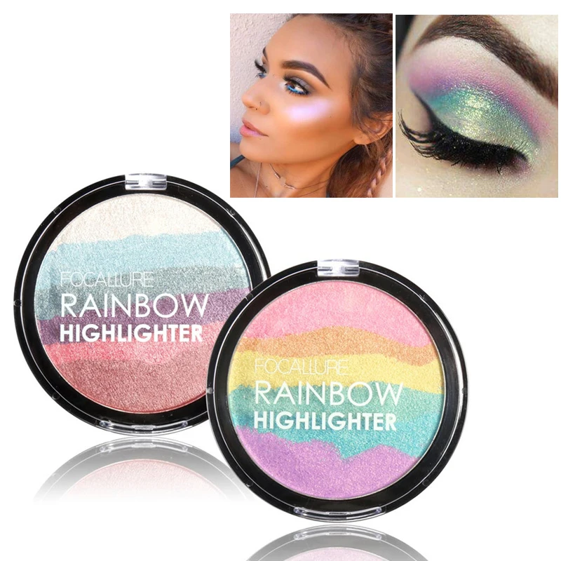 

Focallure Rainbow Bronzer Highlighter Makeup Palette Face Brightener Contour Concealer Powder Shimmer Glow iluminador maquiagem