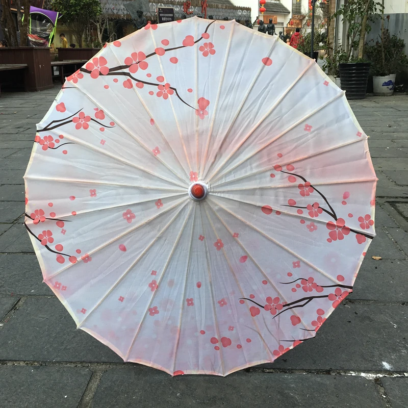 Шелковый женский зонт японская вишня Шелковый древний танцевальный Зонт декоративный зонтик китайский стиль масляной бумаги зонтик - Цвет: sky blue