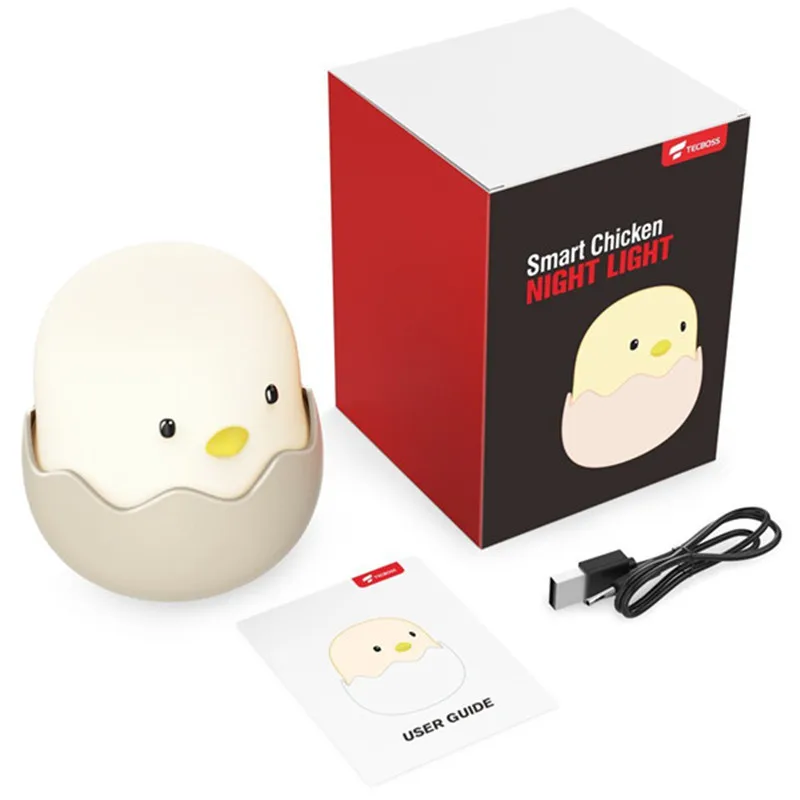 Mrosaa атмосферный ночник сенсорный датчик USB изменение затемнения ребенка силиконовые смарт курица светодиодный ночник лампа