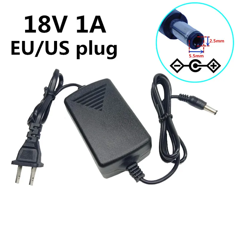 

EU US Plug 18 volt power adapter universal power supply ac adapter 18V 1A transformer adaptor dc5.5mm*2.5mm/2.1mm transformer
