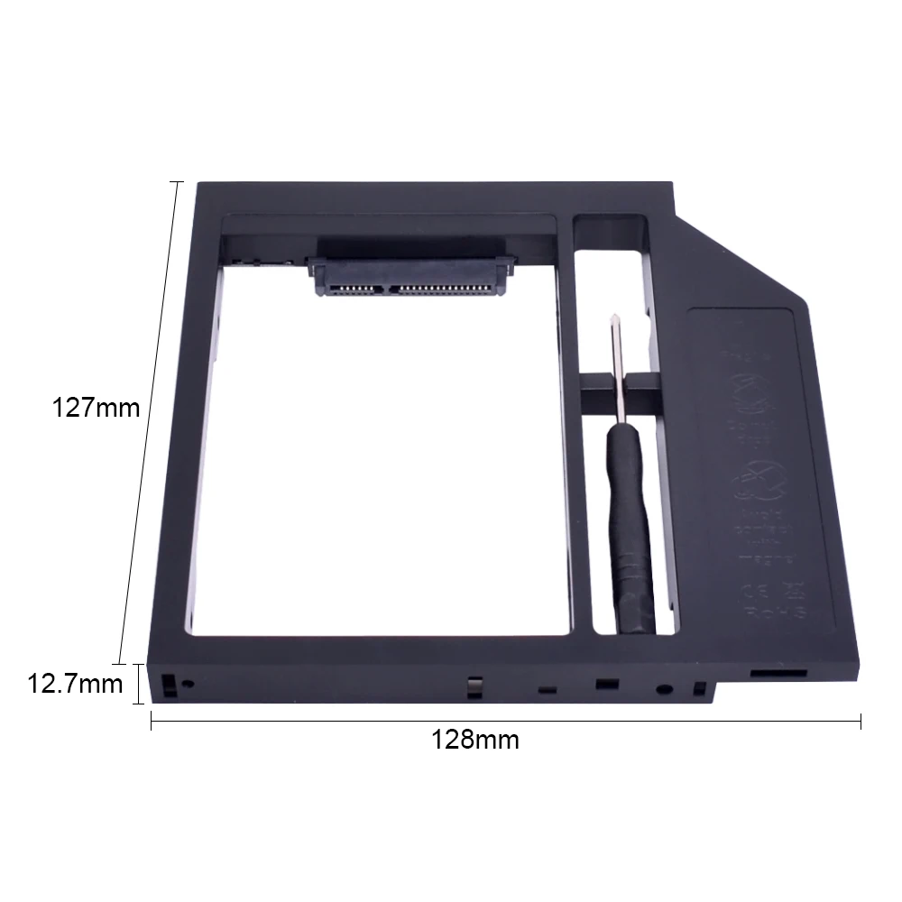 CHIPAL пластиковый Optibay SATA 3 0 2nd HDD Caddy 12 7 мм для 2 5 дюймового жесткого диска чехол SSD