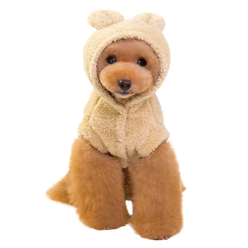 Classic Dog Clothes Puppy Bear Ear Hooded Pet Jacket Coat Winter Dog Clothes Sweater Clothing For Small Dogs Chihuahua #F#40NV2 (11)