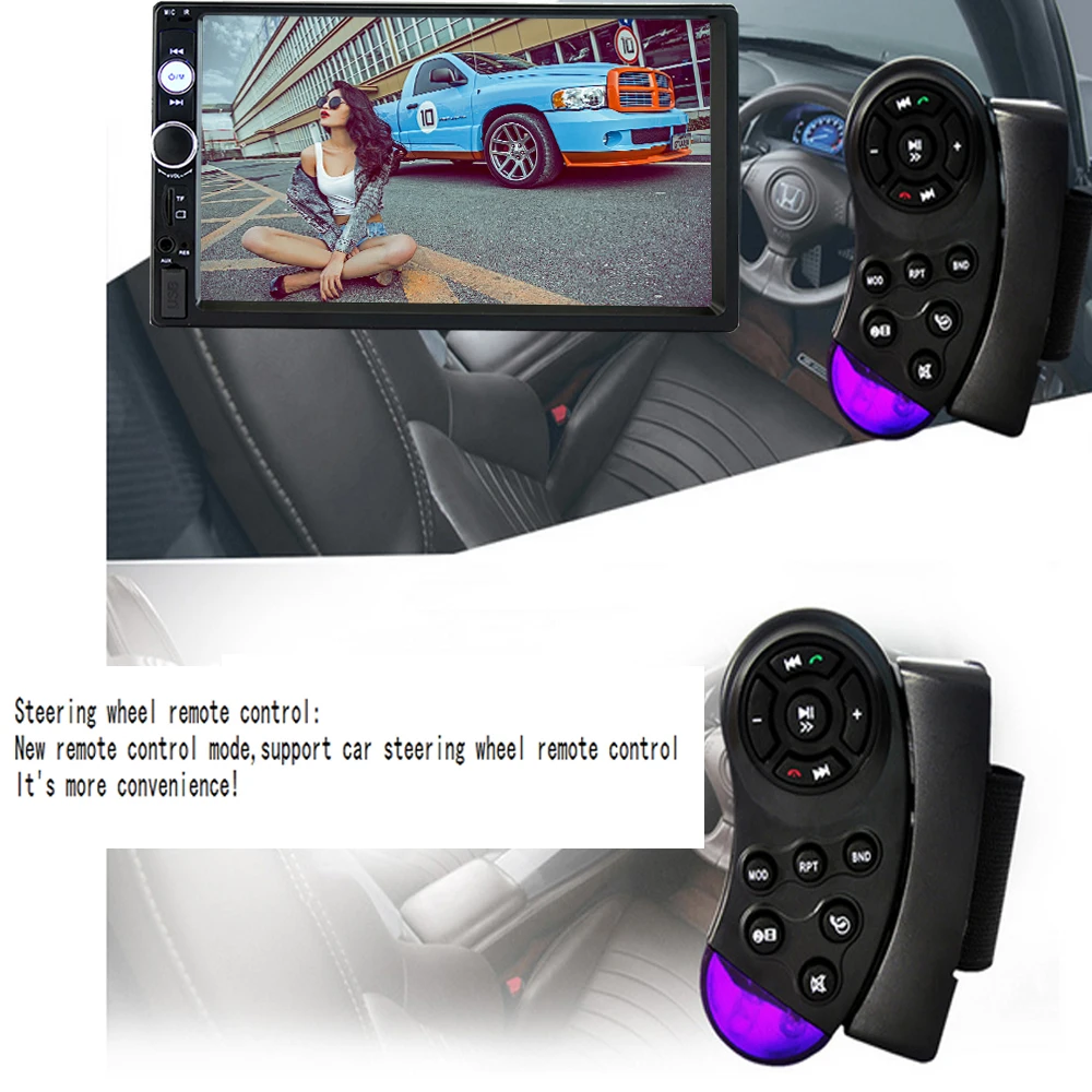 Podofo 2 Din автомагнитола " Bluetooth стерео Мультимедийный плеер авторадио MP3 MP5 Сенсорный экран Автомагнитола Поддержка камеры заднего вида