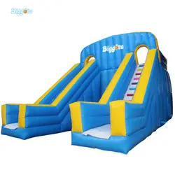 Оптовая цена гигантская надувная аквагорка сухой двойной слайд для игра для малыша
