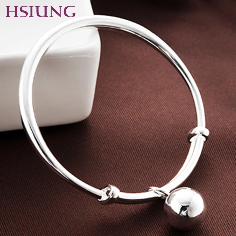 

HSIUNG silversmith 990 fine jewelry pure silver women vintage silver round bell simple closed classic anniversary bangles