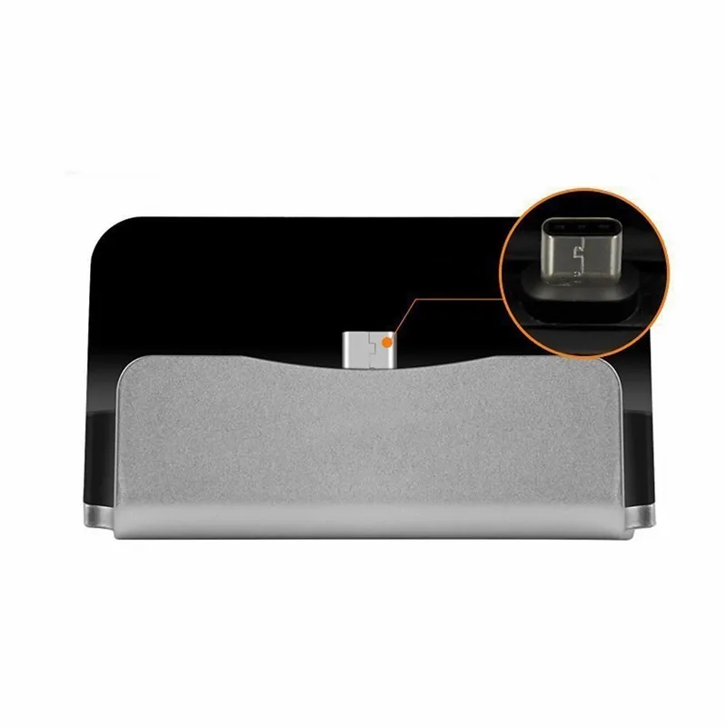 Portefeuille USB Type-C Desktop Charging Dock Station Cradles Holder Stand for Xiaomi Mi6 Mi5 Mi5s Samsung Galaxy S8 Plus Type C (5)