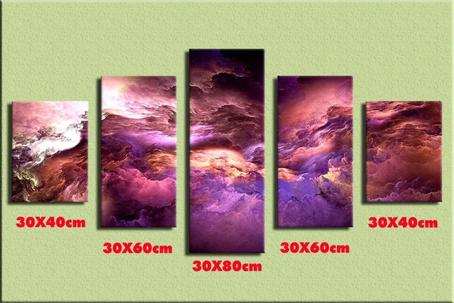 Tono azul Estilo Abstracto Casa Decoración de La Pared 5 Unidades Art