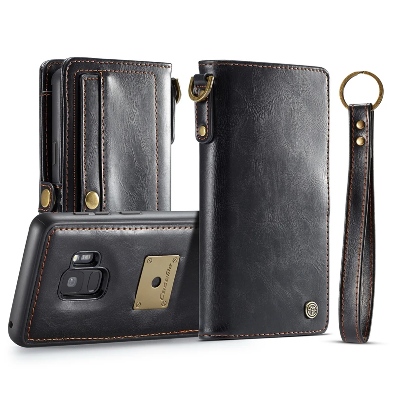 

Wallet Leather Pouch For Samsung S9 Case Plus Card Slot Holder Ring Hang Rope Magnetic Back Cover sFor Samsung Galaxy S9 Case