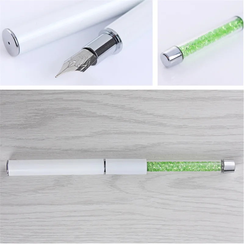 

1Pc Dotting Pen Painting Drawing Pen Green Rhinestone Handle Manicure Professional Nail Art Dotting Pen Brush Tool