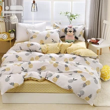 Белый милый ананас Постельное белье 3/4 шт. пододеяльник комплекты мягкое постельное белье плоский лист наволочка домашний текстиль дропшиппинг