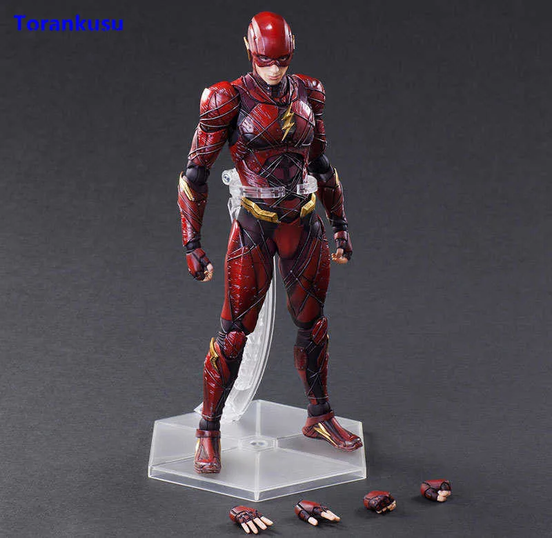 

Play Arts Kai Flash Action Figure The Flash Justic Figurine PVC 270mm Movie Model Barry Allen Playarts Kai Toys For Children XPC