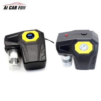 

120W Portable Black Inflatable Car Vacuum Cleaner Measuring Tire Pressure Dual-use Wet Dry 4 in 1 Multifunction Washer Tool