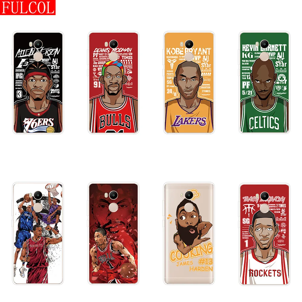 

Silicone case For Xiaomi Redmi 4 Pro Prime 32GB 5.0" Case Basketball Star Pattern Phone Shell For Redmi 4 16GB Cover Case