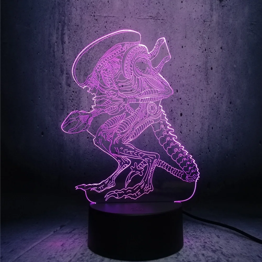 Экшн фильм Alien vs Predator Prometheus 3D светодиодный USB светильник 7 цветов меняющий ночной
