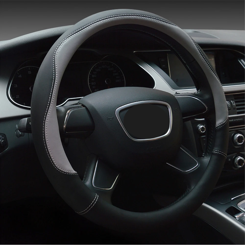 

Car Steering Wheel Covers Fits 37cm to 38cm Micro Fiber Leather Four Season Universal For Car Interior Accessories