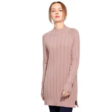 2018 New arrival solid color pullover knitting sweater turtleneck long oversize loose weater woman for Autumn And Winter 17118