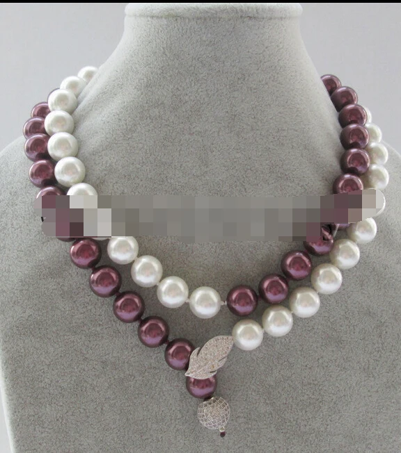 

ddh003458 35" 12mm white + wine red perfect round south sea shell pearl necklace -GP clasp 28% Discount