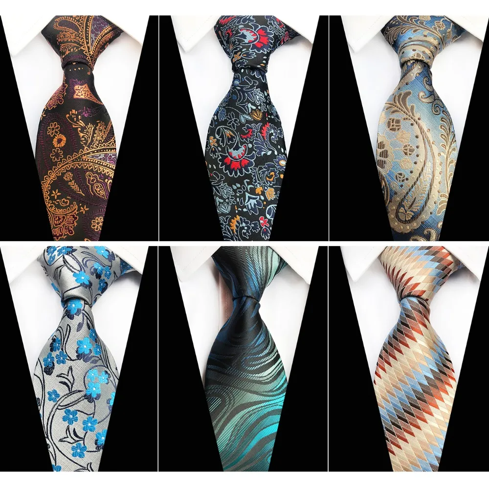 RBOCOTT мужские галстуки с цветочным принтом, Пейсли, клетчатый галстук, полосатые галстуки на шею для мужчин, 8 см, Модный золотой красный синий коричневый черный галстук для свадьбы