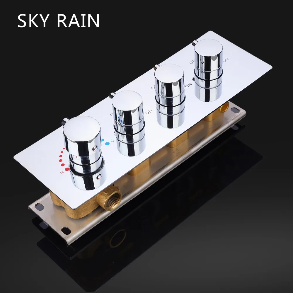 SKY RAIN настенная насадка для душа 22 дюйма светодиодный душевой набор водопад душ Термостатический смеситель