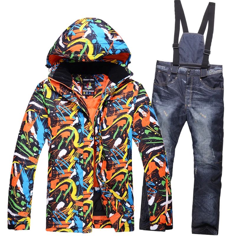 High Quality Waterproof Windproof Ski Suit Ski Jacket + Ski Pant for Men Outdoor Breathable 