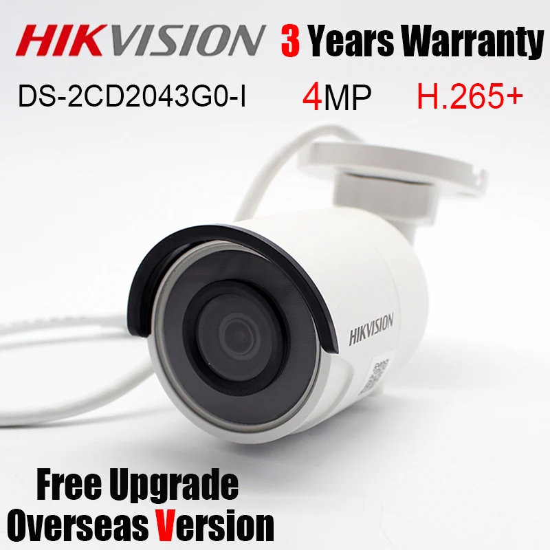 

Hikvision DS-2CD2043G0-I Bullet Network Camera POE 4MP IR H.265+ SD Card Slot IR 30m IP67 Replace DS-2CD2042WD-I IP Camera