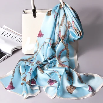 

Ladies Real Silk Scarf Shawls Luxury Brand 2020 Foulard 100% Pure Silk Scarf Women Large Natural Silk Scarf For Ladies