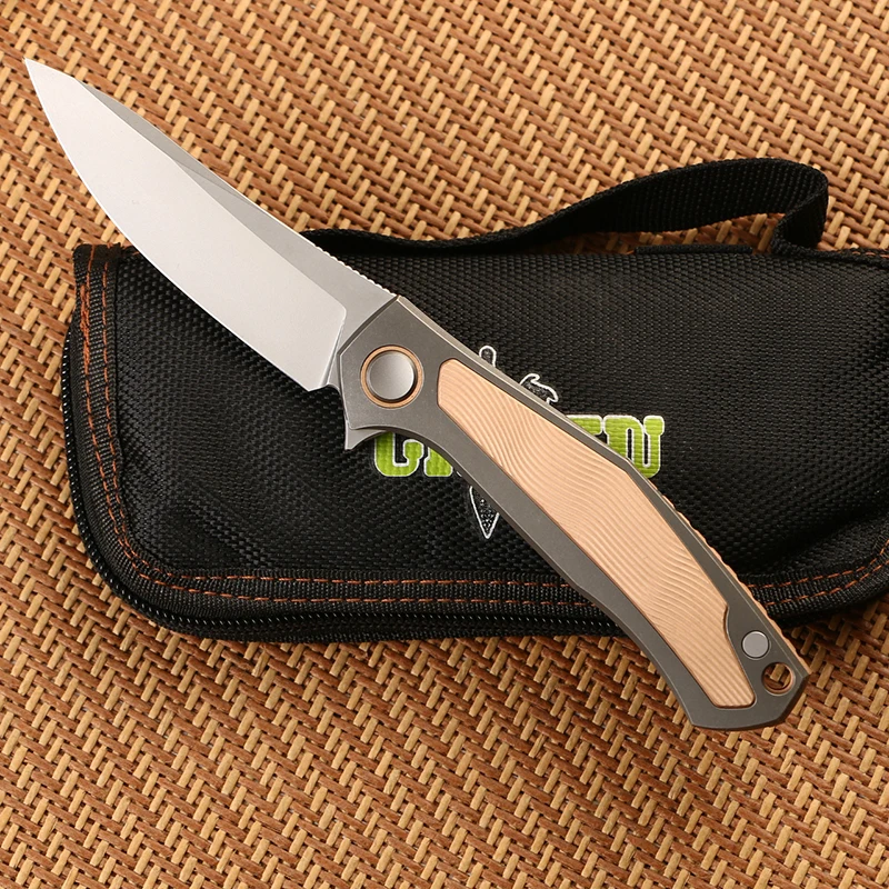 Green thorn poker Limited Edition D2 blade titanium alloy handle camping outdoor survival pocket knife practical knife EDC tool