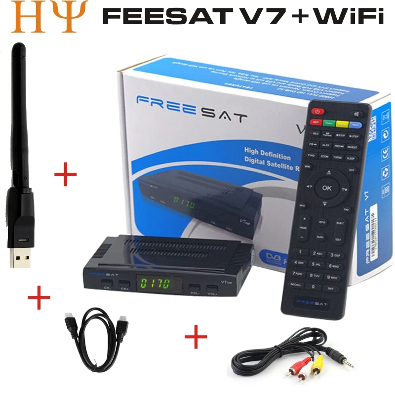 Freesat V7 3 шт HD спутниковый ресивер Full 1080P + USB WiFi DVB S2 Поддержка камеры powervu youpron