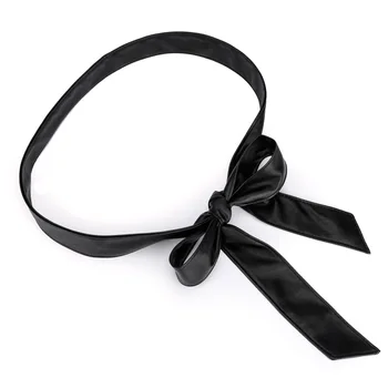 

Fashion belt high quality solid PU belts for women bowknot long women belt match dress windbreaker ladies belts
