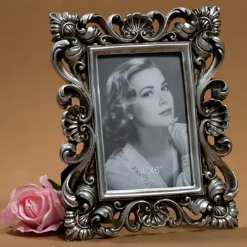 

European Style Vintage Photo Frame Holle Flower Retro Picture Frame Decorative Resin Table Wedding Picture Display Home Decor