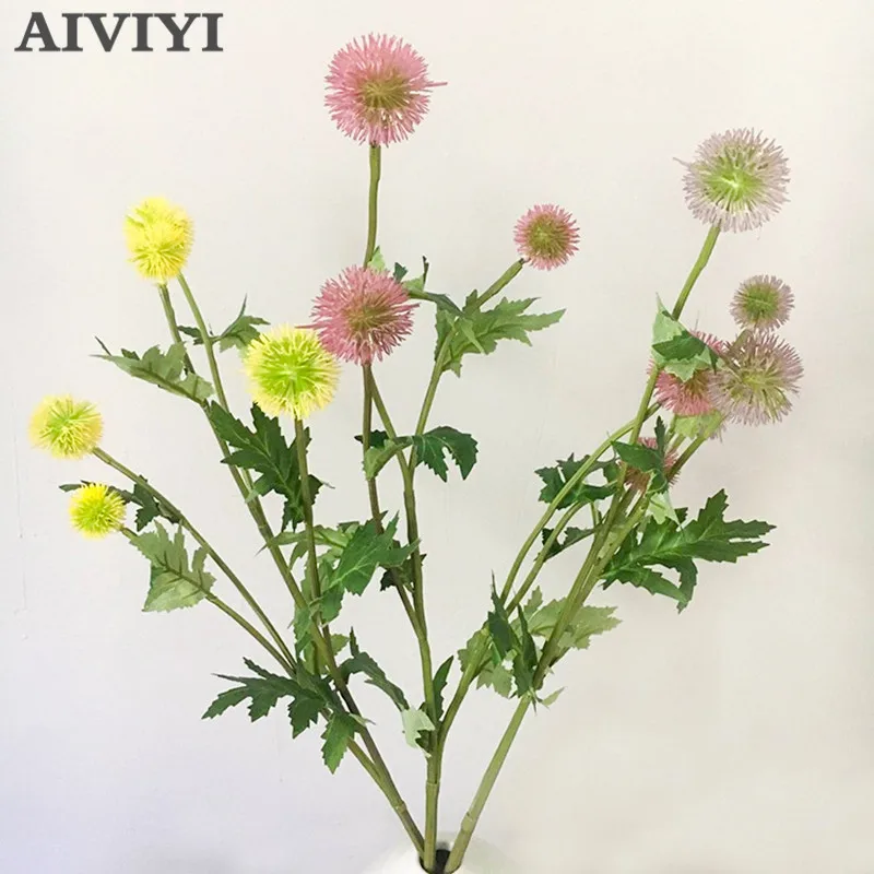 

Foreign trade excellent products 5 dandelion branch artificial flower ball DIY wedding party decoration plastic pom-poms flores