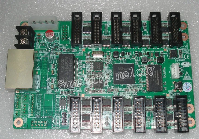 LINSN синхронные Управление карты, TS802D отправка карты + 2 шт. RV908 получения карты, полноцветный светодиодный дисплей Плата управления экраном