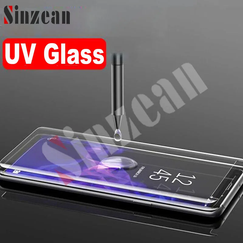 

Sinzean 50pcs For Samsung Note 8/Note 9 3D UV Glass For Galaxy S8/S9 Plus UV Glue Tempered Glass Screen Protector with USB lamp