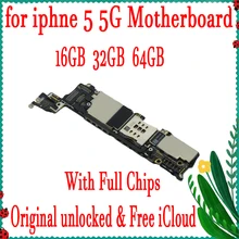 100% оригинал разблокирована для iphone 5 5G материнская плата с системой IOS, для iphone 5 логическая плата с полным чипом, 16 ГБ/32 ГБ/64 ГБ