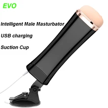 EVO Intelligent Male penis Masturbator Electric USB Rechargeable Suction Cup artificial vagina real pussy Sex Toys for Men Sexo