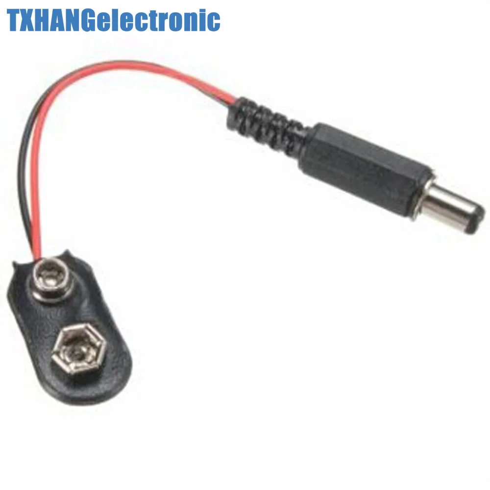 1pcs DC 2.1MM power plug 9V battery snap I type line Snapsin