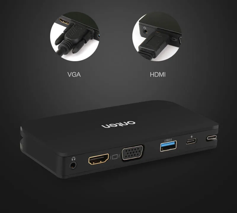 ONTEN USB C TYPE C к HDMI VGA USB 3,0 аудио-видео адаптер конвертер для Macbook Air Pro Google Chromebook Pixel к ТВ-проектору