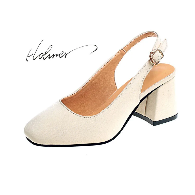 

Hohner Summer New style Square Solid Buckle Back Strap Head clear high heels for women Women Shoes