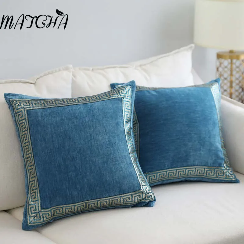 Матча Новое поступление 2017 года ретро вышитые замши домашний диван hotel офис