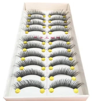 

50 Pairs Cotton Stalk Handmade Eyelashes False Eye Lashes Extensions Tools Thick Long Fake Eyelashes For Building Makeup Tools